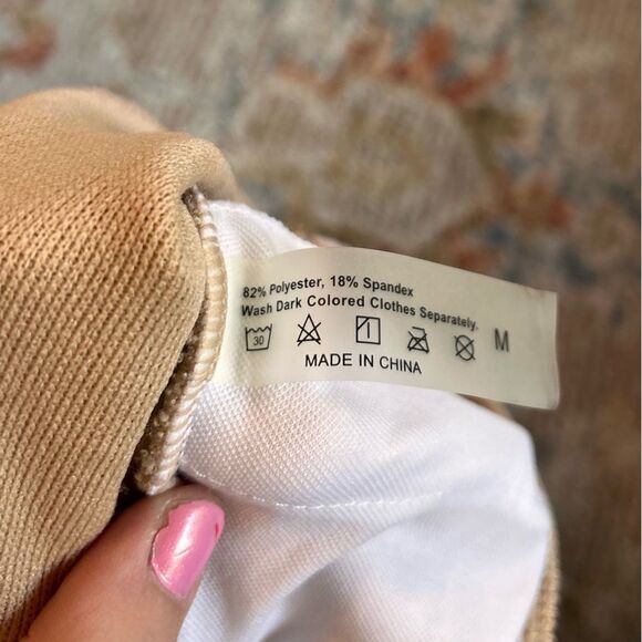 Tan and White Polka Dot Women Swim One Piece - Picture 3 of 3